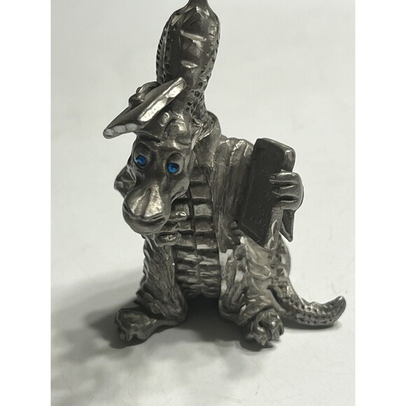 RARE-Rawcliffe Pewter Blue Eyed Dragon 1991 RF 1632-Retired-Hard To Find